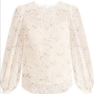 Veronica Beard Azar Eyelet Top